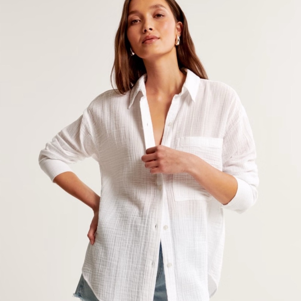 Abercrombie & Fitch oversized gauze shirt NWT